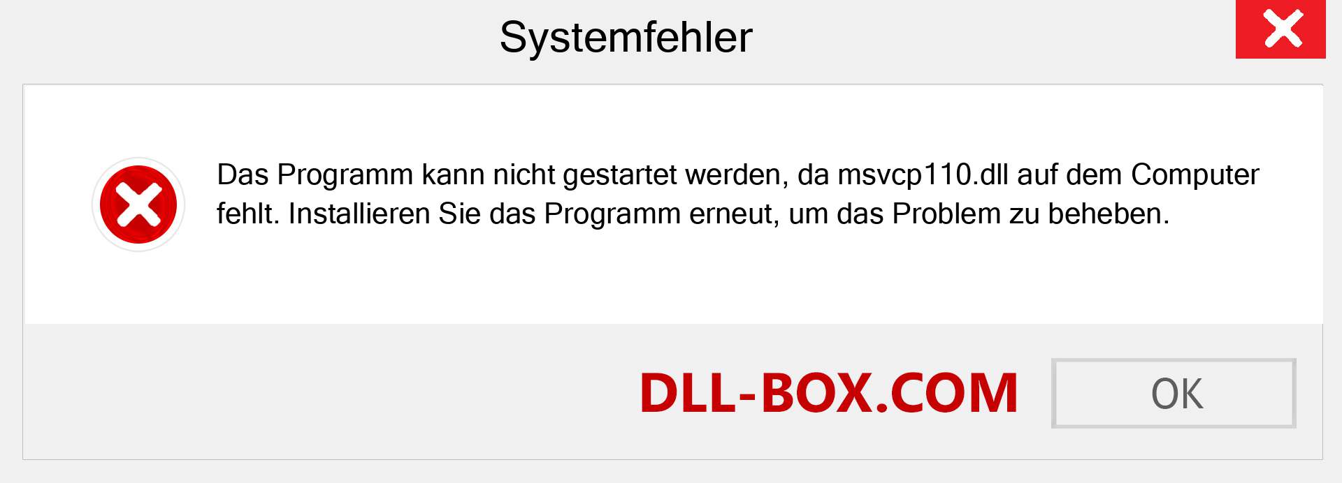 msvcp110.dll-Datei fehlt?. Download für Windows 7, 8, 10 - Fix msvcp110 dll Missing Error unter Windows, Fotos, Bildern