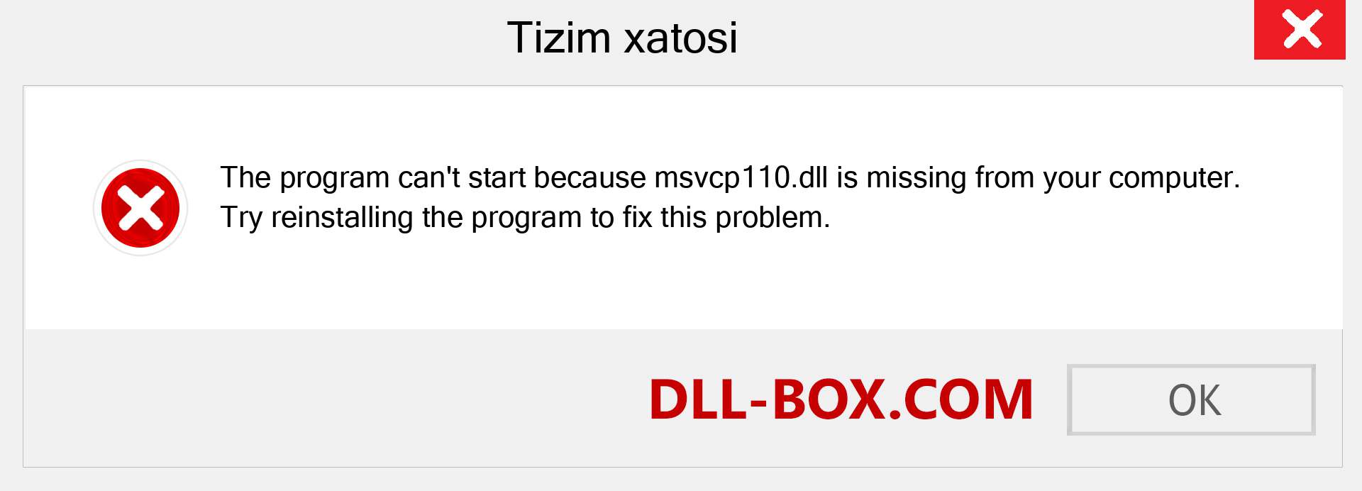 msvcp110.dll fayli yo'qolganmi?. Windows 7, 8, 10 uchun yuklab olish - Windowsda msvcp110 dll etishmayotgan xatoni tuzating, rasmlar, rasmlar